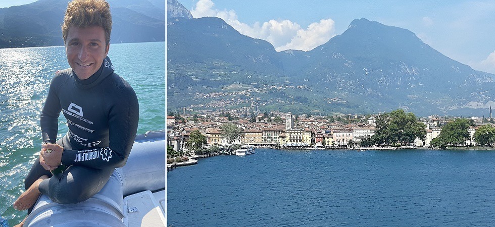 Nuovo record mondiale di apnea a Riva del Garda per Vincenzo Ferri: ha raggiunto i 95 metri di profondità con una monopinna